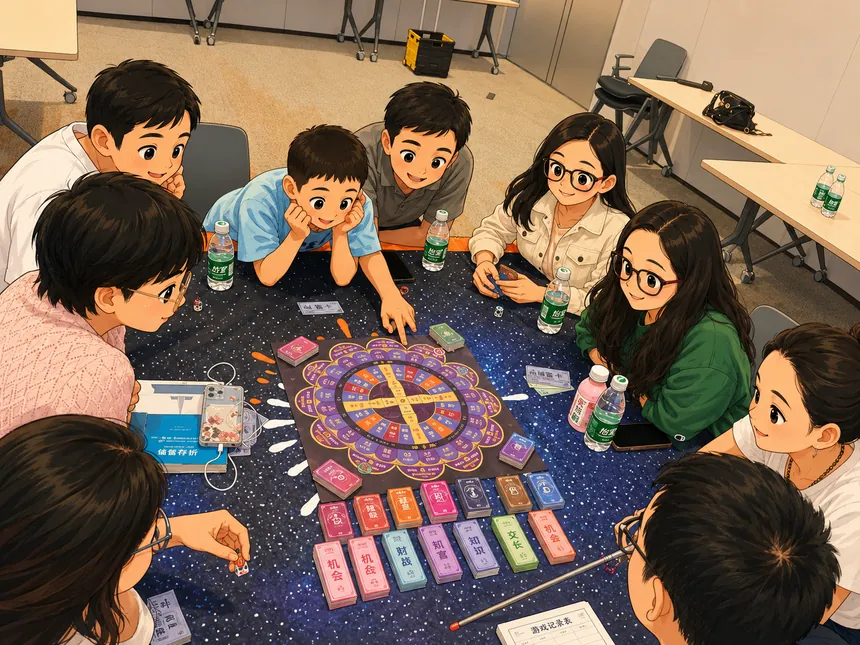 围成一圈，盯着同一张盘